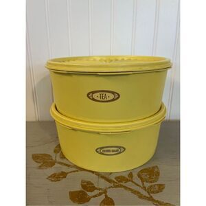 Vintage Tupperware Servalier cannisters yellow set of 2